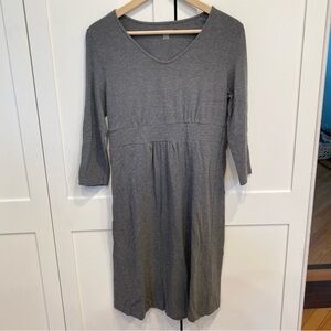 Lands' End Midi 3/4 Sleeve Knit Stretchy Modest Dress